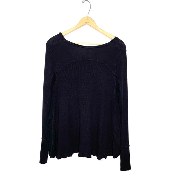 Free People We The Free | Black Waffle Weave Top - Picture 4 of 7